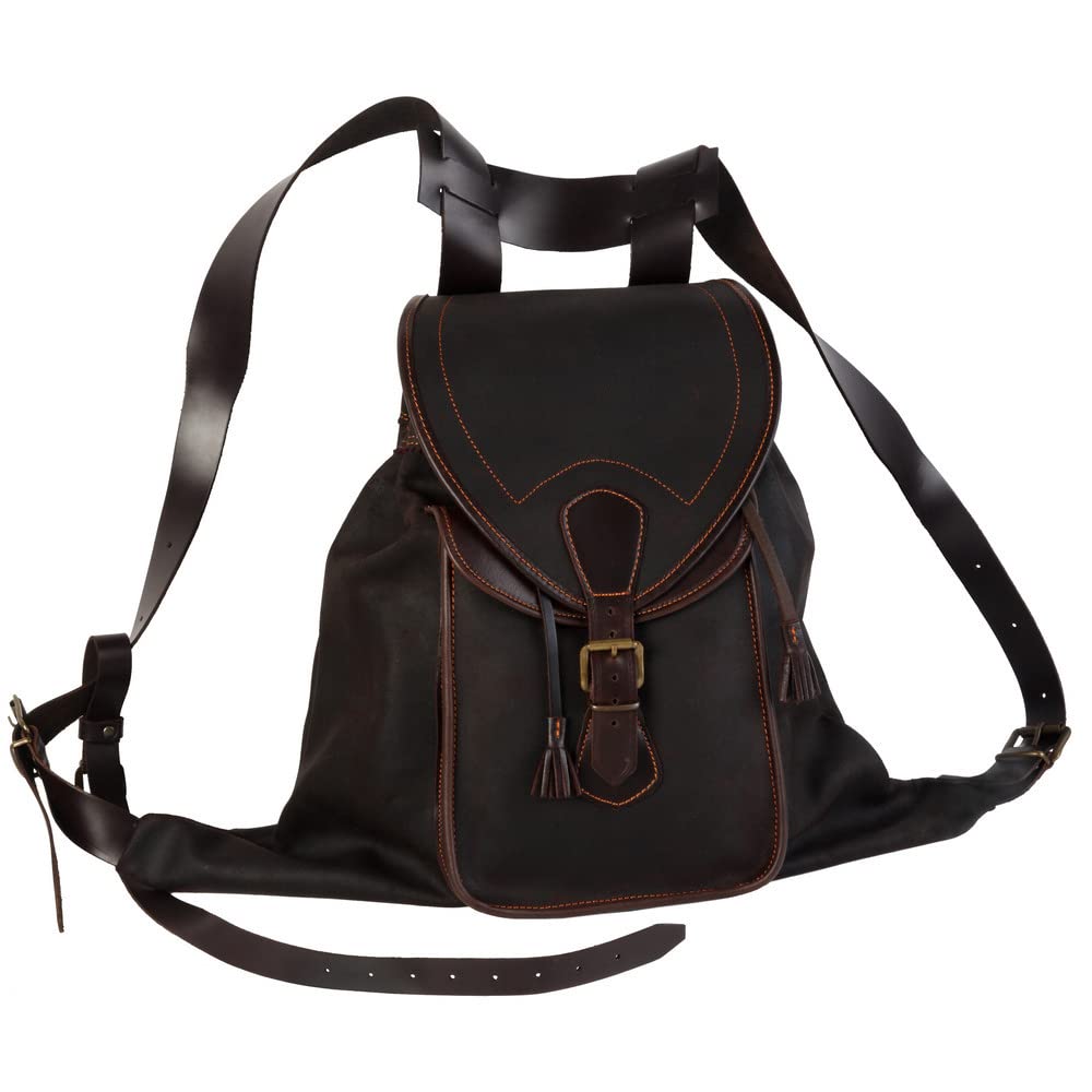 Morral en Piel de Serraje engrasado con Tapa y Bolsillo