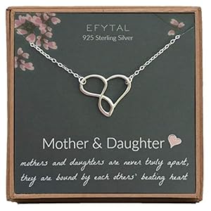 EFYTAL Mothers Day Gifts from Daughter, 925 Sterling Silver Infinity Heart Mom Necklace for Mother & Daughter, Mother's Day Jewelry for Women, Mothers Day Gifts for Mom, Best Birthday Gift Ideas