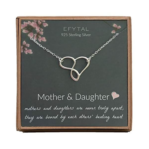 EFYTAL Mothers Day Gifts from Daughter, 925 Sterling Silver Infinity Heart Mom Necklace for Mother & Daughter, Mother's Day Jewelry for Women, Mothers Day Gifts for Mom, Best Birthday Gift Ideas