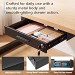 18'' x 12'' Under Desk Drawer Slide Out Storage Organizer, Black - Image 3