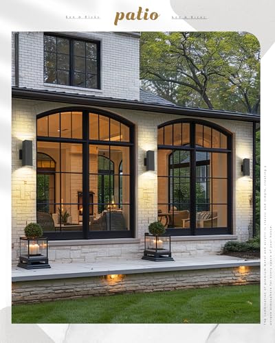 Image of Ken & Ricky Modern Outdoor Wall Light,Rectangular,Black,2 PK,Dust to Down | 2 Lights Exterior Wall Light Fixtures,Waterproof Outdoor Sconce,No glare,for House Porch Garage Patio Front Door Entryway