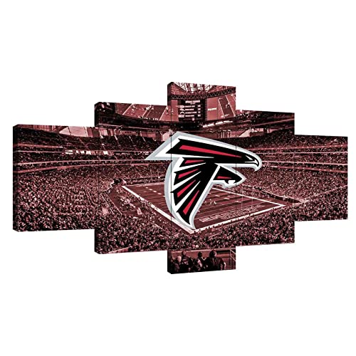 Atlanta Sports Falcons Field Wall Art Poster Canvas Print Mural American Football Gift Large Size Home Wall Decoration (Wooden frame-60x100cm)