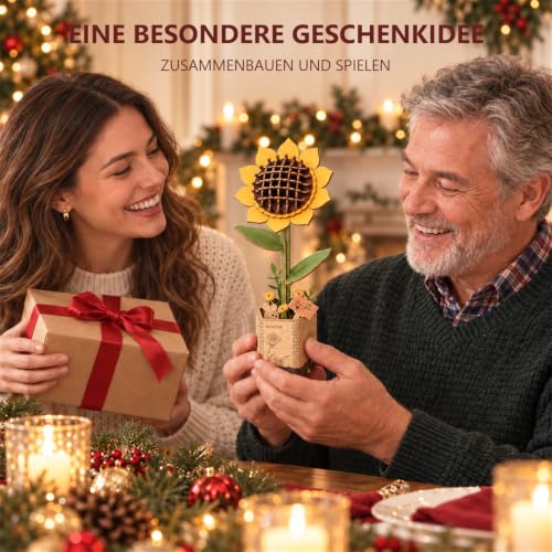 rowood 3D Holzpuzzle Sonnenblume, DIY Blumenmodellbausatz – Ansicht 5