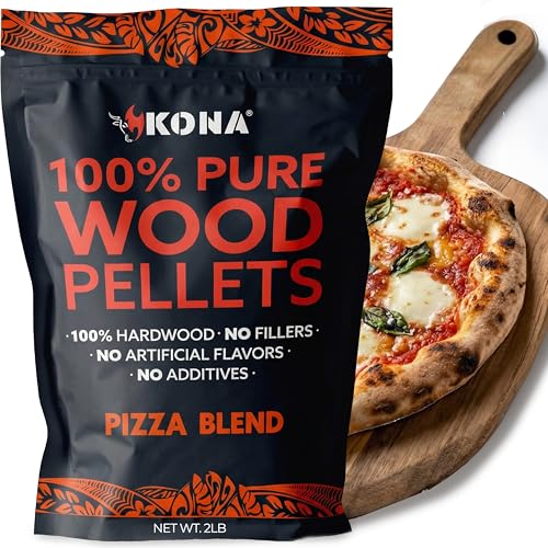 Kona Pizza Blend Wood Smoker Pellets, 100% Natural Hardwood - Rich Smoky Flavor - Ideal for Pizza...