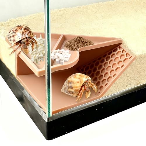 Hollima Hermit Crab Tunnel Cave Corner, Hermit Underground Crab Climbing Tank Accessories Decor Hide, Hermit Crab Lizard Chameleon Hamster Decoration Accessories Supplies Toys Ornaments-Sandy Color