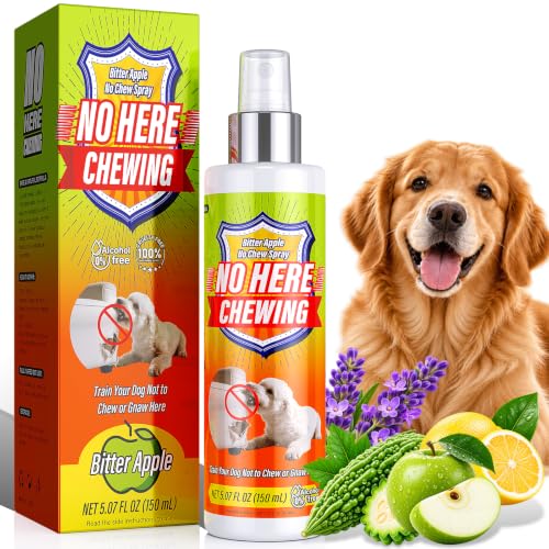 reatoy Bitter Apple Spray for Dogs – No Chew Spray to Stop Chewing, Licking & Biting, Natural Bitter Dog Training Spray, Anti Chew for Furniture, Shoes, Cords, Non-Toxic & Safe for Puppies
