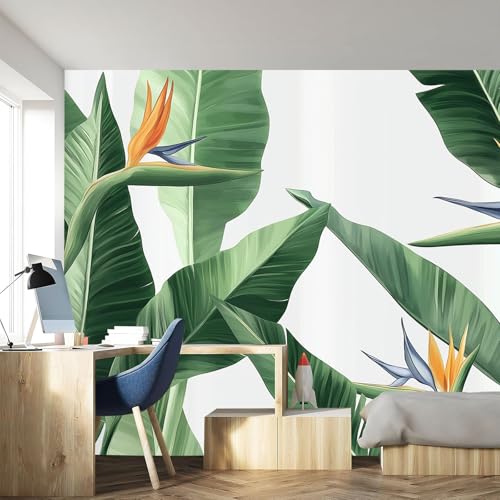 Papier peint panoramique 3D feuilles géométriques 300x210cm durable