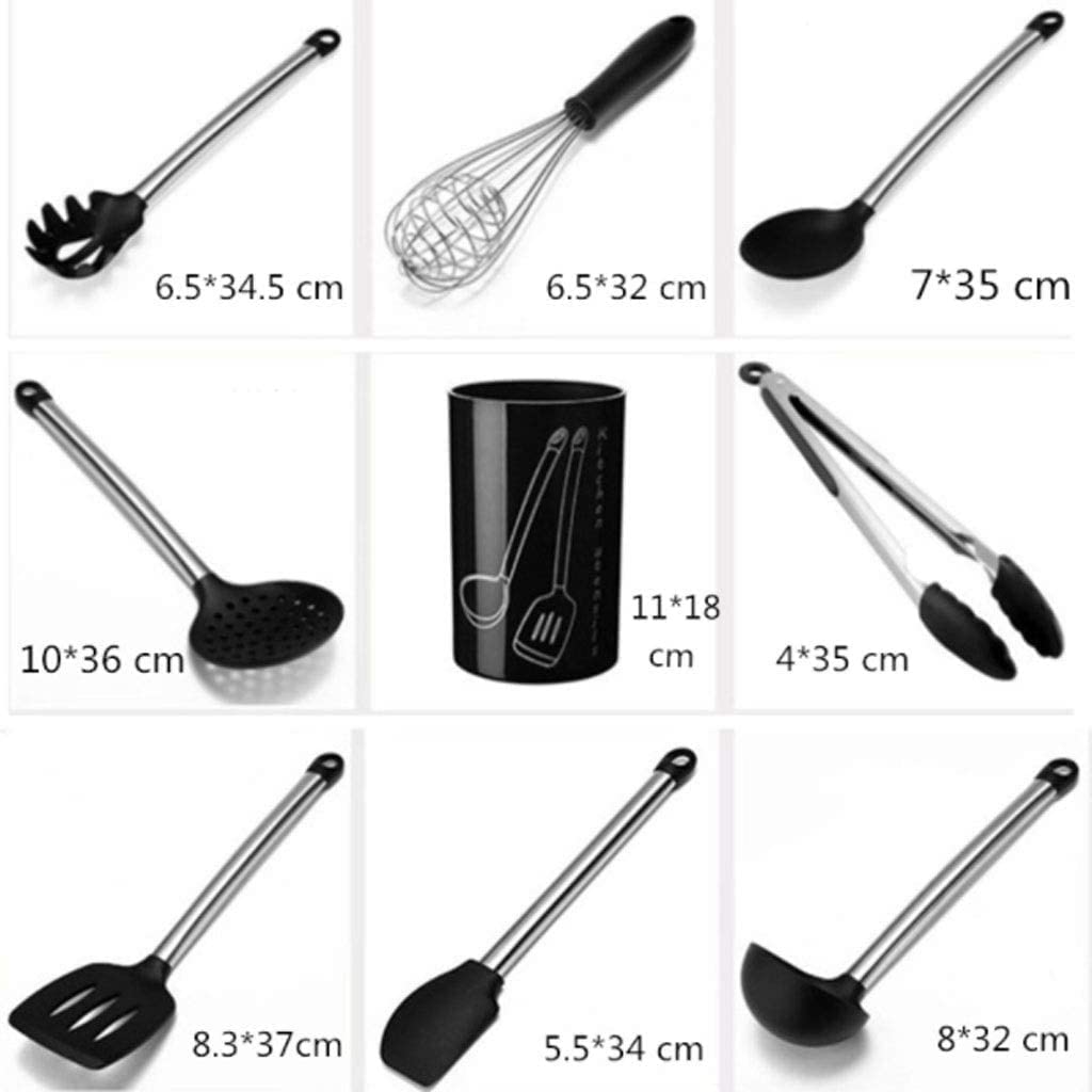SKUZA Küchenutensilien-Set, 9-teiliges Silikongriff-Kochgeschirr, Silikagel-Utensilien, Küchengeschirr, Antihaft-Pfanne, Schaufel, Löffel, Spachtel, Küche, Kochwerkzeug-Set