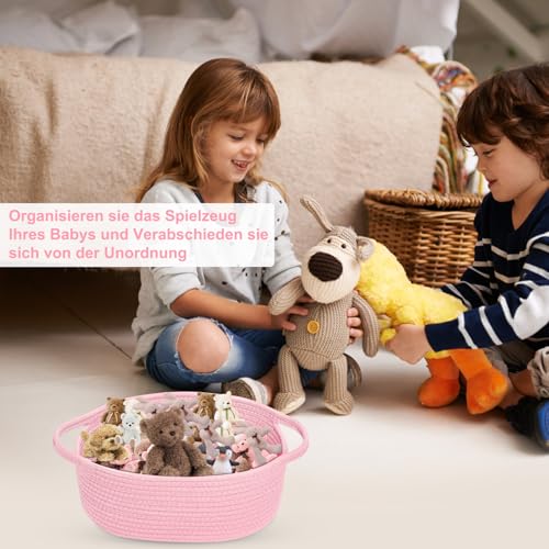 Geschenkkorb Leer Präsentkorb Leer Geschenkverpackung Korb für Geschenke Geflochten Basket Geschenktüten Kit für Babyparty, Geburtstag, Hochzeit, Ostern,Erntedank, Weihnachten,Abschlussfeiern (Rosa)