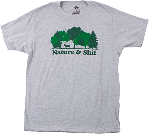 Nature & Shit | Funny Outdoors Humor, Ironic Hiking Adventure Unisex T-Shirt-(Adult,L) Sport Grey #TOP2