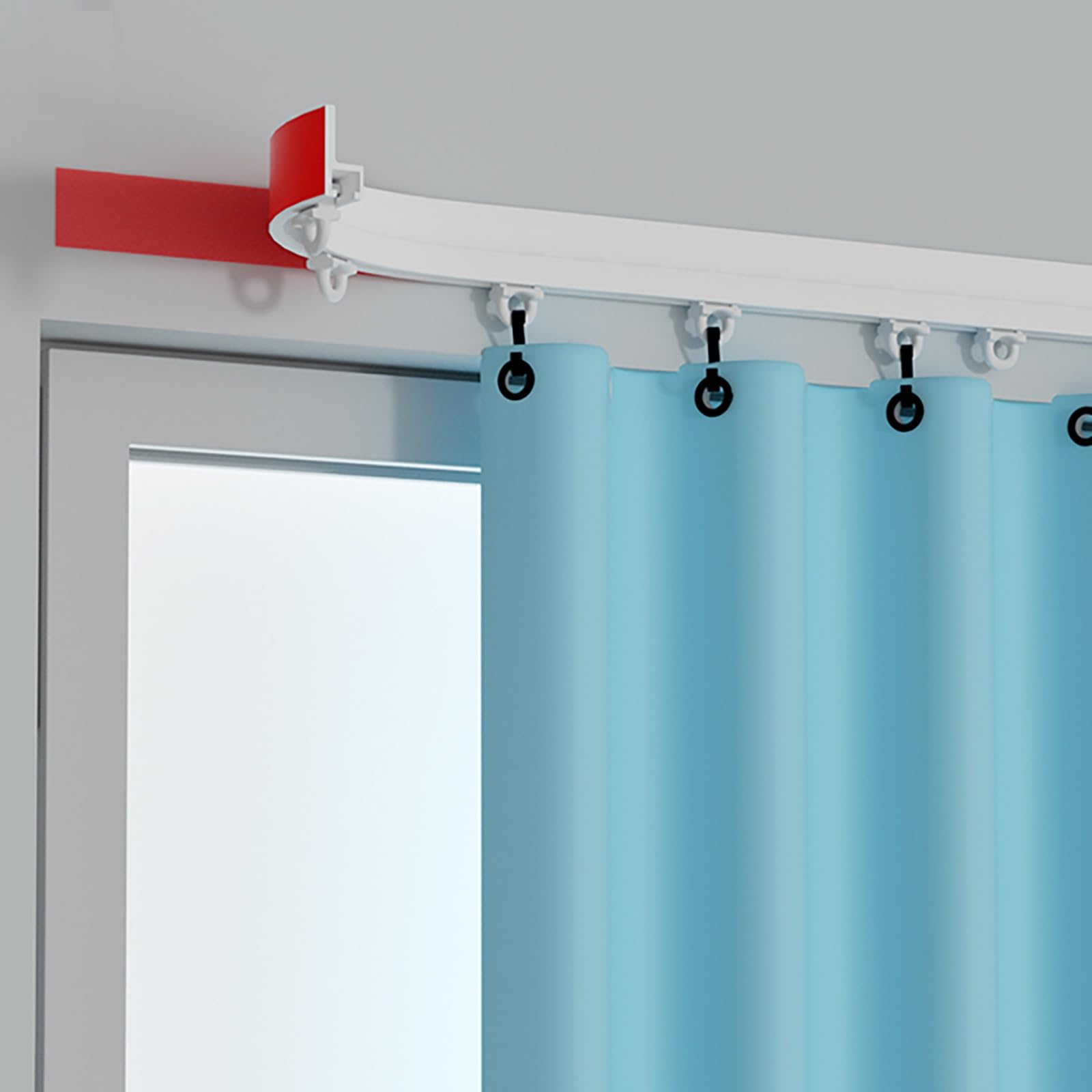 Barre de rideau 1/3 m extensible à fixation murale ou plafond sans percer