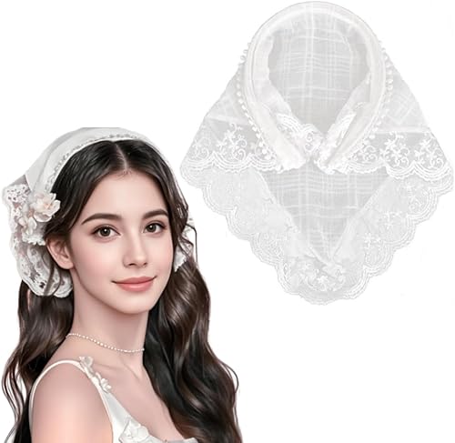 fdsmall Women's Hair Scarf Headband Soft Fancy Lace Headbands Boho Triangle Band