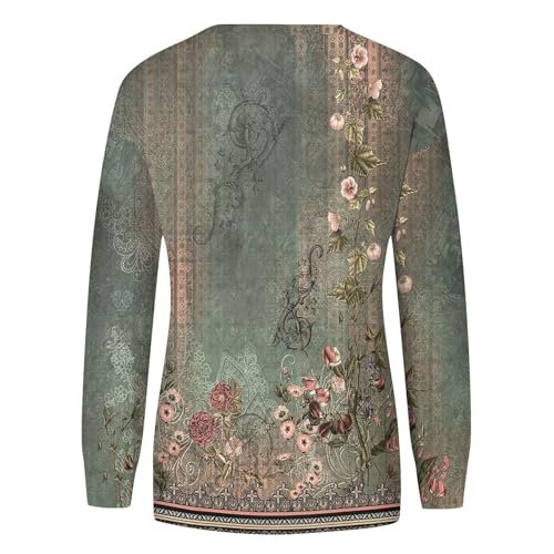Blusa feminina de outono de manga comprida gola redonda pulôver casual solto 2024 blusas gráficas mo