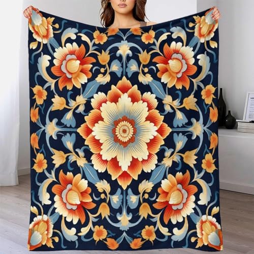 Couverture flanelle fleur impression 3D, le cadeau peluche idéal - 3
