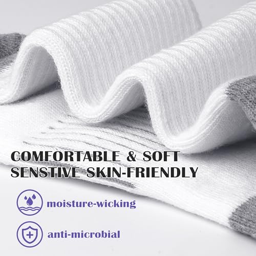 Image of Gonii Women Socks Hiking Running Thick Cushion Athletic Crew Socks 5-Pair | Breathable material, Arch support, Mid calf long length, Anti-blister, Elastic cuff for sport, Tennis, Cycling and casual