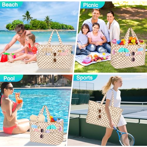 Image of HUANLANG Extra Large Beach Bag Waterproof Beach Totes Bags for Women Men,Pool Bag with Zipper Wet Pocket