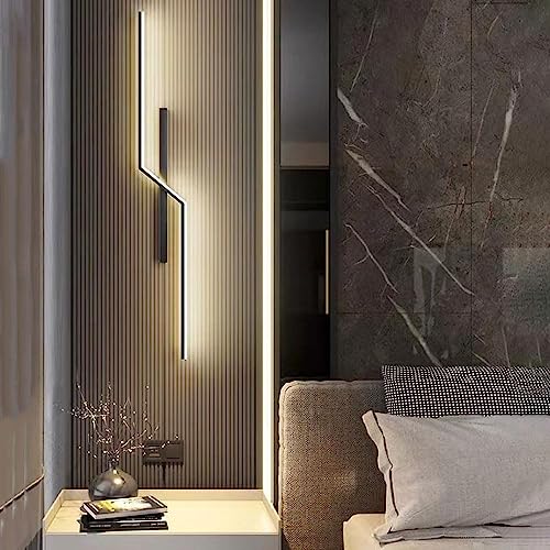 Aplique de pared LED moderno de tira larga para iluminación interior 6