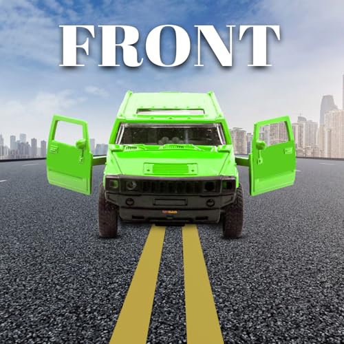 Image of Toy Cloud DieCast Model Cars Hummer Metal Car for Kids Pull Back Action Opening Doors Toy Cars for Boys 5-8 Years - Green