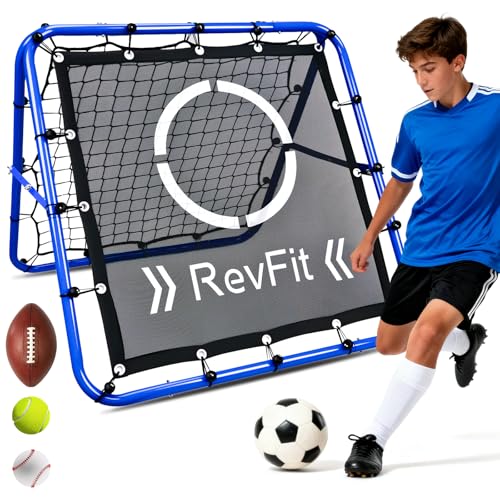 Torwand Erwachse Kind Rebounder für Fußball – Verstellbares Doppelseitiges Rebounder-Netz mit...
