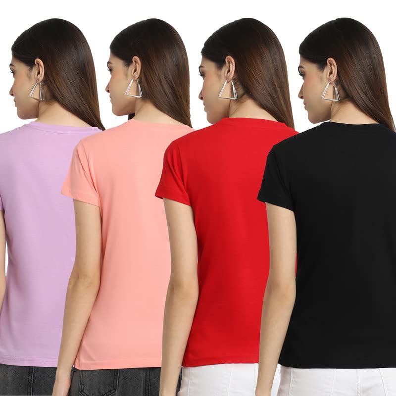 Image of Preneum Women's Cotton Regular Fit Graphic Stylish Printed Short Sleeves Casual T-Shirt |Trend & Styles