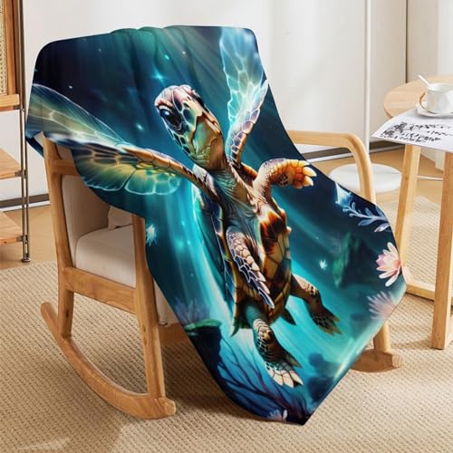 Couvre-lit tortue mignonne et jeté de canapé flannel doux - 8