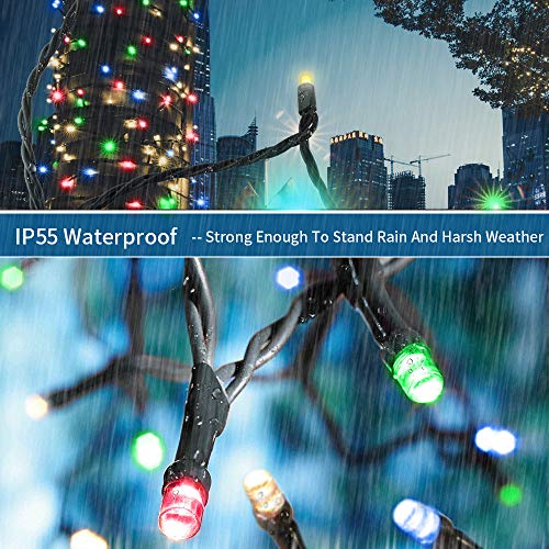 Christmas String Lights End-to-End Plug 8 Modes 108FT 300 LED IP55 Outdoor Waterproof UL Certificated Indoor Fairy Lights Garden Wedding Christma Trees Parties Decoration Multicolor - Image 5