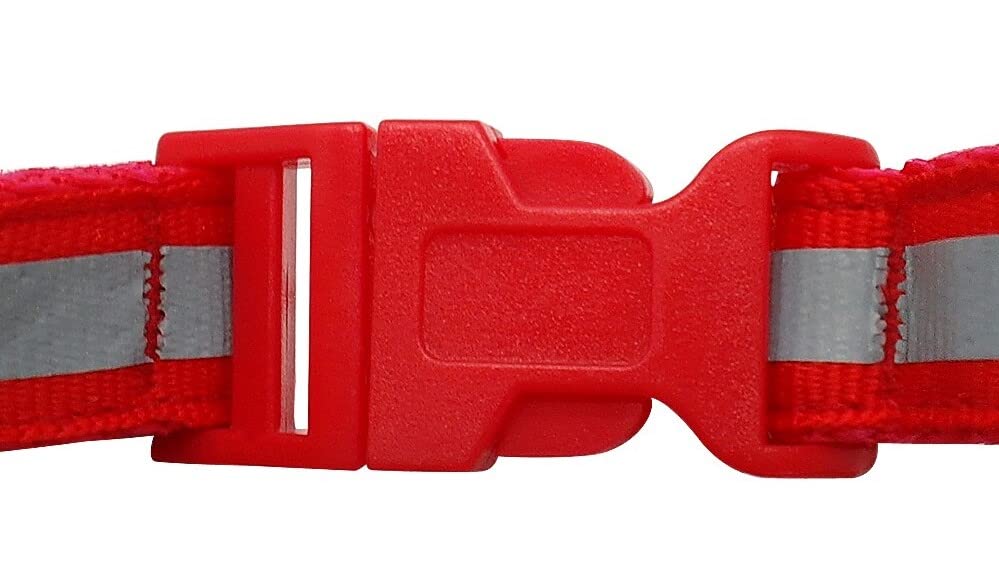 Image of 10MM Reflective Nylon Collar and Leash with Quick Release and Breathable Collar Set Ideal for Puppies /Dogs and Cats (Multicolor, Pack of 1 Piece)