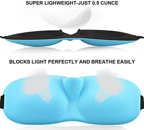DayBuyDay Ergonomic 3D Sleep Mask & blindfold with Ear Plugs (Blue)