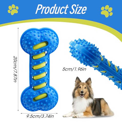 Techchii Kauspielzeug Hund Unzerstörbar, Hundespielzeug Unzerstörbar Quietschen Kauspielzeug, Spielzeug Hund Unzerstörbar, Hundespielzeug Robust Kauen Knochen aus Gummi, für Mittelgroße Große Hunde