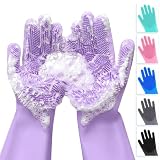 Silicone Dish Gloves with Scrubbers β Thick Tear-Resistant Dishwashing Gloves β Reusable and Long-Lasting for Multi-Purpose Use, Durable and Strong for Washing Dishes, Kitchen Cleaning & Daily Chores