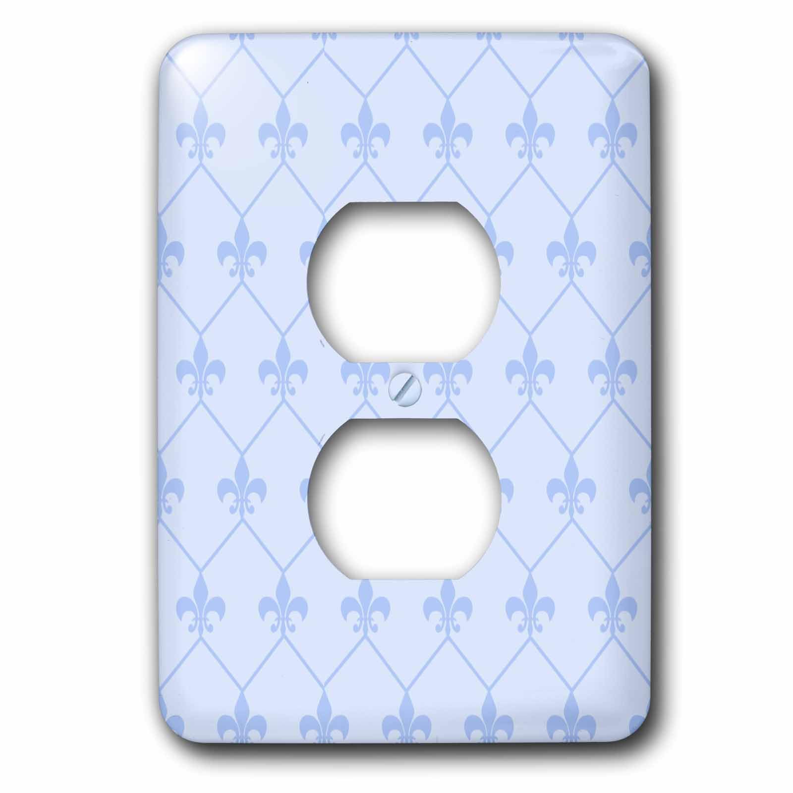 Cache-prise bleu 2 ouvertures au motif vintage losange 3dRose Lsp_171852_6