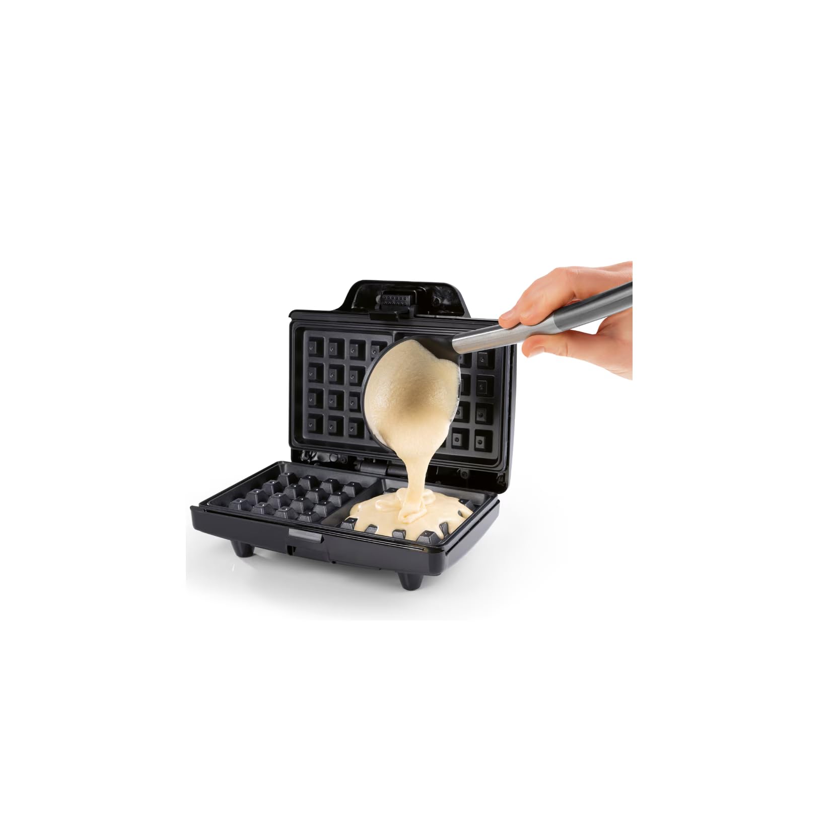 GOURMETmaxx Waffle belga, 750 W, nero, con spie di controllo
