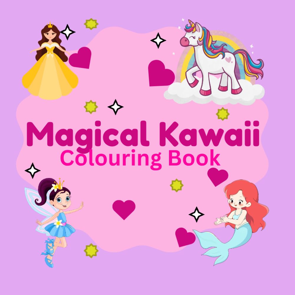 kawaii colouring book: Cute and fun book for kids 4-8