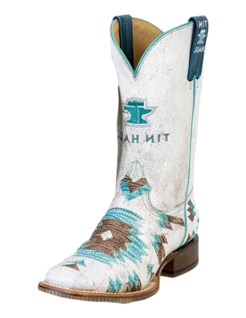 Tin Haul Western Boots Women Twisted 6 5 B White 14-021-0007-1564 WH