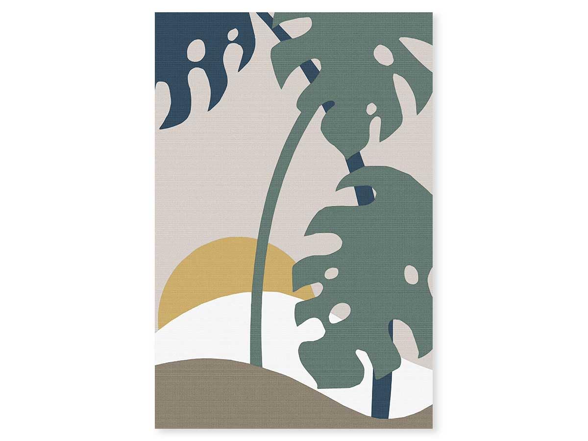 Póster de Monstera con efecto tejido, fabricado en Francia, 60 x 90 cm
