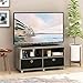 Furinno Andrey Entertainment Center with Bin Drawers, French Oak Grey/Black