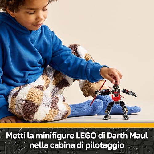 Star Wars 75411 Mech Darth Maul - Action Figure Giocattolo da Esposizione con Spada Laser Rossa a Doppia Lama e Minifigure - Regalo per Bambini da 6 Anni in su e per i Fan di The Clone Wars - Lego - Immagine 5