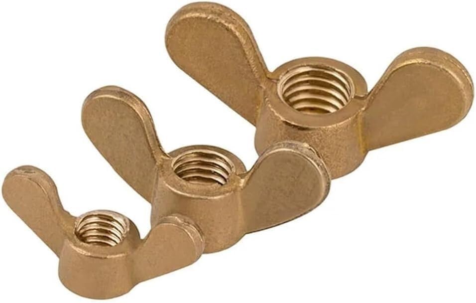 Wing Nuts,Butterfly Nut,Wingnuts,5/10pcs M3 M4 M5 M6 M8 M10 M12 Nuts Wing Nut Copper Butterfly Nut Hand-Tight Screw Cap Hardware Nut(10pcs,M6)