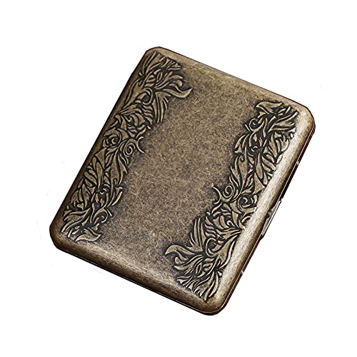 Caja de Cigarrillos Portátil Grabado 12/16 Clamshell Metal Cobre Copresion Cigarette Cable Caja de Tabaco estilo7 Cover