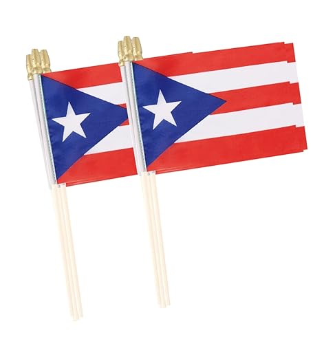 Puerto Rico Flag Mini Small Puerto Rican Handheld Stick Flags