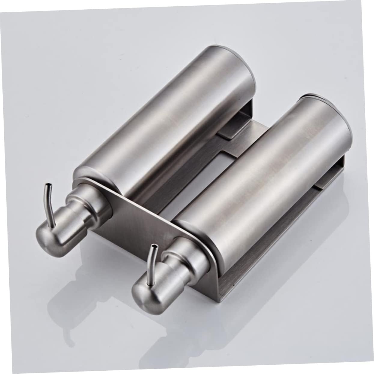 Stainless Steel Push Soap Dispenser Wall-Mounted Liquid Soap Pump for Home Hotel Refillable Shampoo Lotion Dispenser