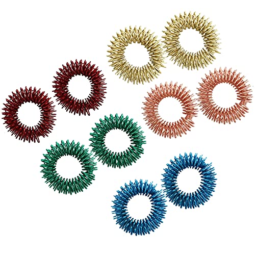 Milaloko 10er Pack Stachelige sensorische Fingerringe Zappelspielzeug für Kinder Erwachsene Stress- und Angstlinderung Cover