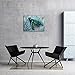 Arjun Bathroom Decor Blue Wall Art Canvas Green Sea Turtle Teal Submarine Picture, Blue Modern Landscape Painting Framed for Living Room Bedroom Home Office Wall Decor, 16
