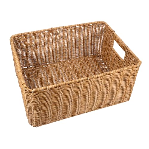 ERINGOGO Versatile Woven Basket Large Desktop Storage Decorative Sundries Organizer Home Decor 34x26x16cm