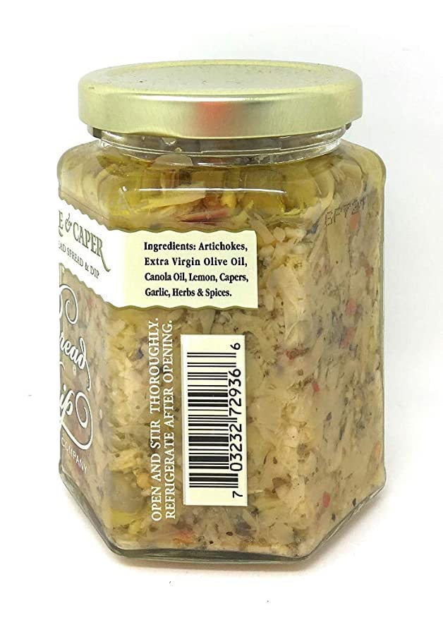Miniatura 5 de Dip de alcachofa y alcaparras de The Bread Dip Company - Tarro de 8 onzas (paquete de 2) con cuchara de degustación  Set de regalo gourmet de Dip