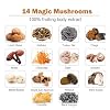 14 Mushrooms Supplement 120 Capsules - Immune System Booster & Nootropic Brain Supplement with Lions Mane, Reishi, Maitake, Turkey Tail, Chaga Complex Black Pepper for Absorption, 30% Beta-Glucan