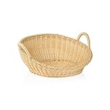 3x Brötchenschütte mit Griff Brotkorb Korb hellbeige Gastro rund ø 46 cm, Polypropylen