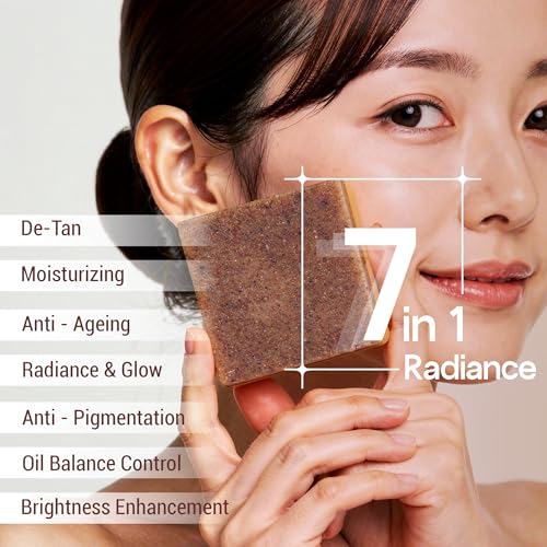 Image of Kozicare Kojic Radiance Soap & Scrub - Japanese 7-in-1 Formula, Pack of 1