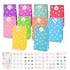 O-Kinee 50 Papieren kleine snoepzakjes, feestzakjes, kleurrijke cadeauzakjes met stickers voor verjaardagen, babyshowers…