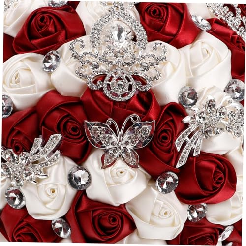 Bouquet de fleurs de soie avec strass pour cortège